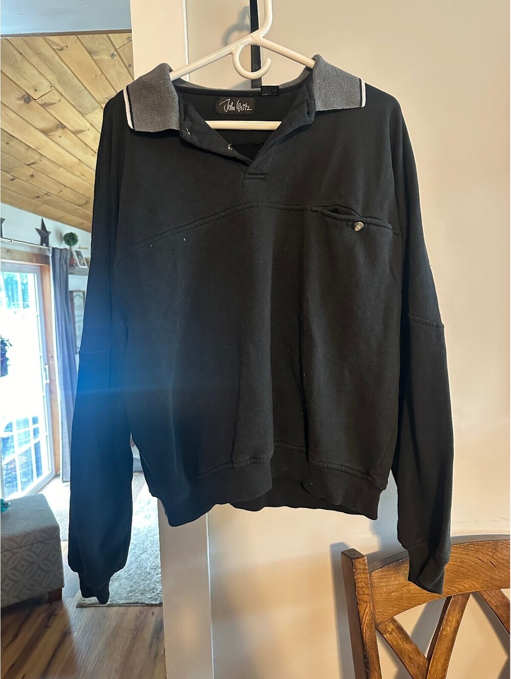 John Weitz 3/4 heavy sweatshirt sz L